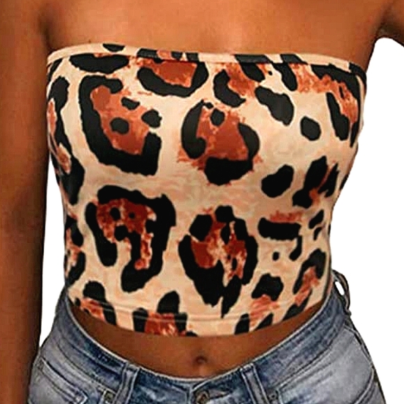 Source Unknown Tops - !!SUMMER SALE!! Leopard print bandeau, S